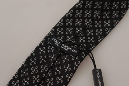 Dolce & Gabbana - Elegant Black Silk Geometric Bow Tie