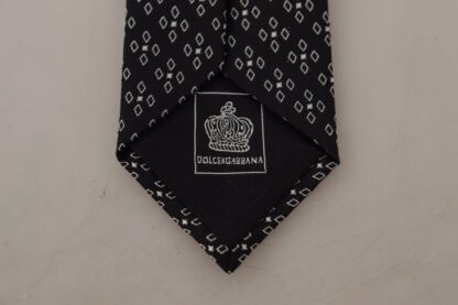 Dolce & Gabbana - Elegant Black Silk Geometric Bow Tie