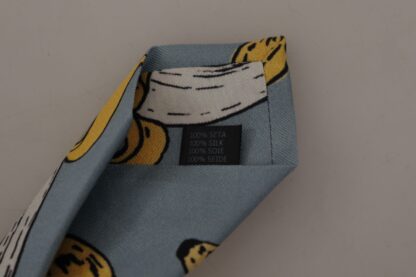 Dolce & Gabbana - Elegant Blue Banana Print Silk Tie