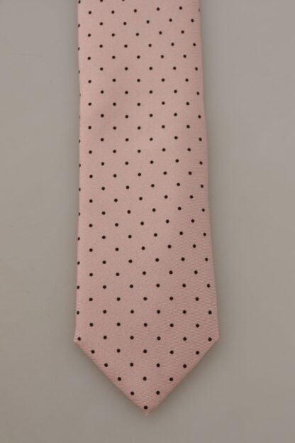 Dolce & Gabbana - Elegant Pink Polka Dot Silk Tie