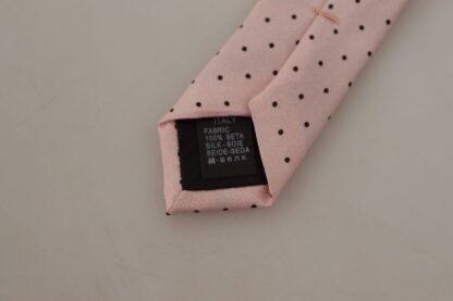 Dolce & Gabbana - Elegant Pink Polka Dot Silk Tie