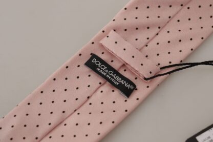 Dolce & Gabbana - Elegant Pink Polka Dot Silk Tie