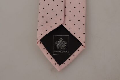 Dolce & Gabbana - Elegant Pink Polka Dot Silk Tie