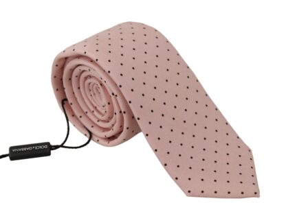 Dolce & Gabbana - Elegant Pink Polka Dot Silk Tie