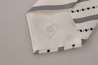 Dolce & Gabbana - Elegant Black and White Polka Dot Silk Tie