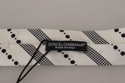 Dolce & Gabbana - Elegant Black and White Polka Dot Silk Tie