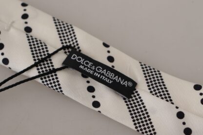 Dolce & Gabbana - Elegant Black and White Polka Dot Silk Tie