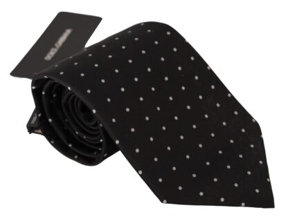 Dolce & Gabbana - Elegant Black and White Polka Dot Silk Tie