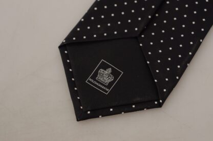 Dolce & Gabbana - Elegant Black and White Polka Dot Silk Tie