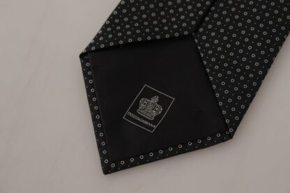 Dolce & Gabbana - Elegant Black White Polka Dot Silk Tie