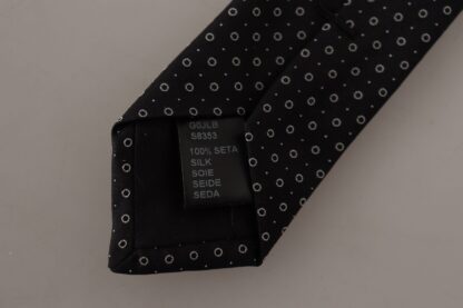 Dolce & Gabbana - Elegant Black White Polka Dot Silk Tie