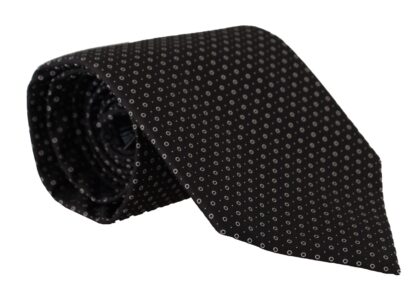 Dolce & Gabbana - Elegant Black White Polka Dot Silk Tie