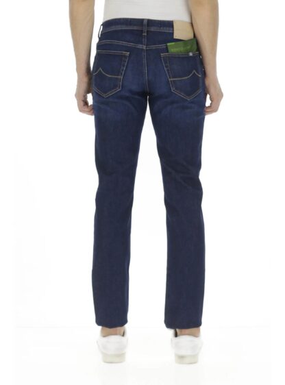 Jacob Cohen - Elegant Blue Denim with Leather Accent