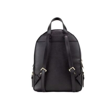 Michael Kors - Jaycee Medium Black Pebbled Leather Zip Pocket Backpack Bookbag