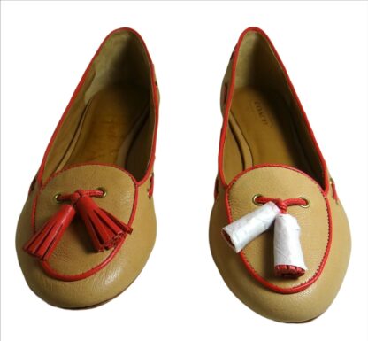 COACH - Manika Soft Tan Leather Flat Shoes