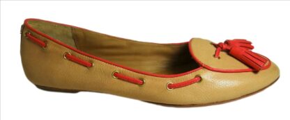 COACH - Manika Soft Tan Leather Flat Shoes