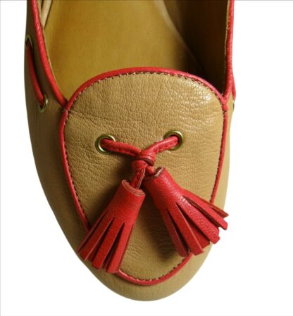 COACH - Manika Soft Tan Leather Flat Shoes