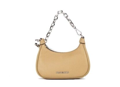 Michael Kors - Cora Mini Camel Pebbled Leather Zip Pouchette Crossbody Handbag