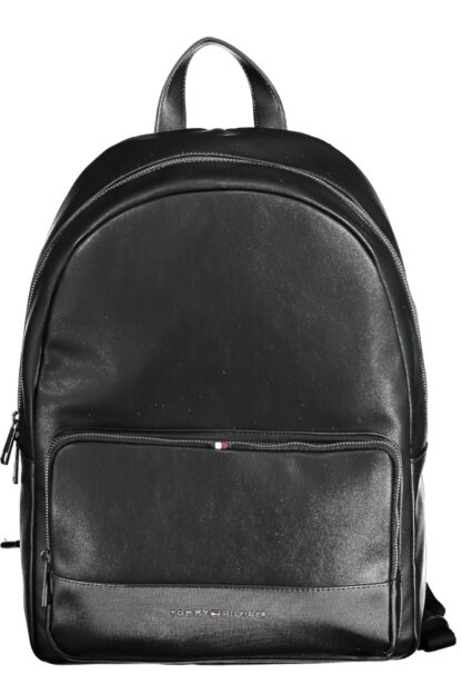 Tommy Hilfiger - Black Polyurethane Men Backpack