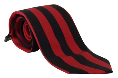 Dolce & Gabbana - Elegant Silk Black and Red Designer Tie