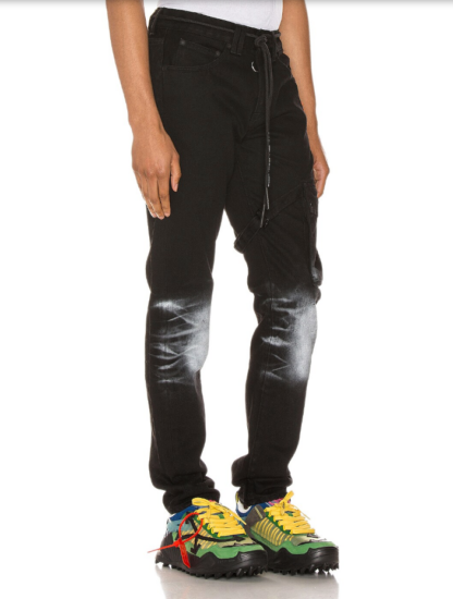 Off-White - Elevated Black Cotton Cargo Trousers with Metal Details