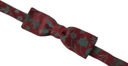 Dolce & Gabbana - Elegant Maroon Patterned Bow Tie