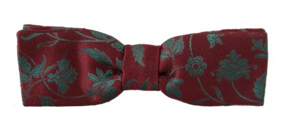 Dolce & Gabbana - Elegant Maroon Patterned Bow Tie