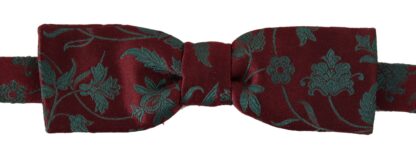 Dolce & Gabbana - Elegant Maroon Patterned Bow Tie