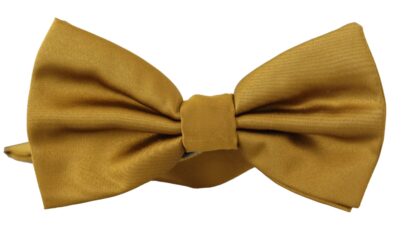 Dolce & Gabbana - Elegant Mustard Silk Bow Tie