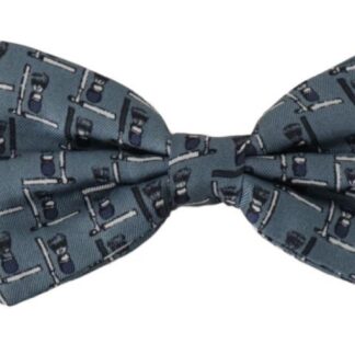 Dolce & Gabbana - Elegant Black and White Silk Bow Tie