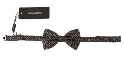 Dolce & Gabbana - Elegant Black and White Silk Bow Tie