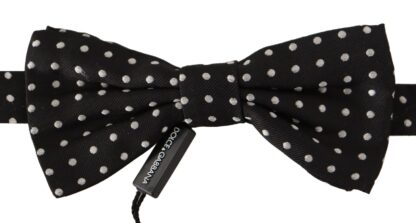 Dolce & Gabbana - Elegant Black and White Polka Dot Silk Bow Tie