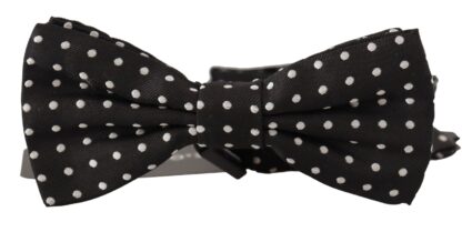 Dolce & Gabbana - Elegant Black and White Polka Dot Silk Bow Tie