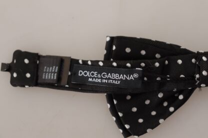 Dolce & Gabbana - Elegant Black and White Polka Dot Silk Bow Tie