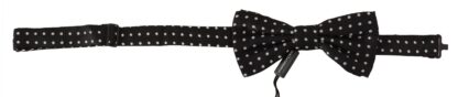 Dolce & Gabbana - Elegant Black and White Polka Dot Silk Bow Tie