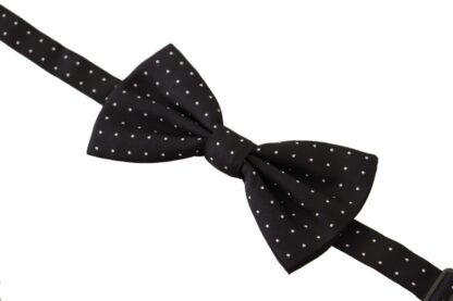 Dolce & Gabbana - Elegant Black Polka Dot Silk Bow Tie