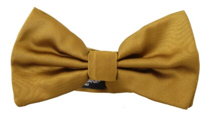 Dolce & Gabbana - Elegant Mustard Yellow Silk Bow Tie