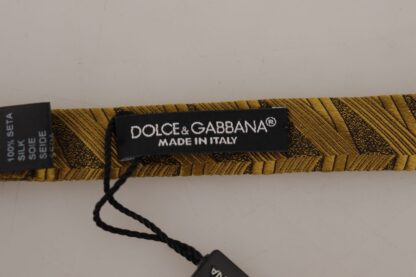 Dolce & Gabbana - Elegant Gold Silk Bow Tie