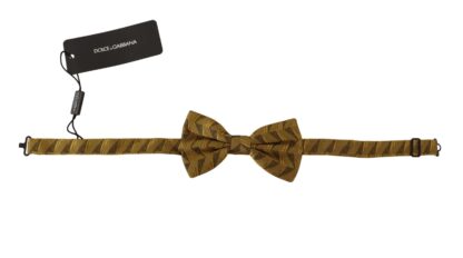 Dolce & Gabbana - Elegant Gold Silk Bow Tie