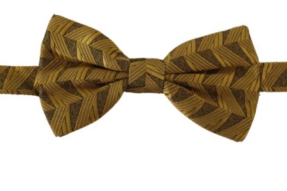 Dolce & Gabbana - Elegant Gold Silk Bow Tie