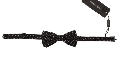 Dolce & Gabbana - Elegant Black Silk Polka Dot Bow Tie