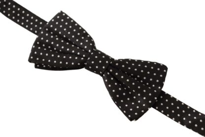 Dolce & Gabbana - Elegant Black Silk Polka Dot Bow Tie