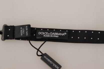 Dolce & Gabbana - Elegant Black and White Polka Dot Silk Bow Tie