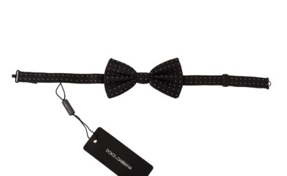 Dolce & Gabbana - Elegant Black and White Polka Dot Silk Bow Tie