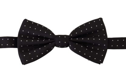 Dolce & Gabbana - Elegant Black and White Polka Dot Silk Bow Tie