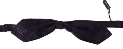 Dolce & Gabbana - Elegant Blue Geometric Silk Bow Tie