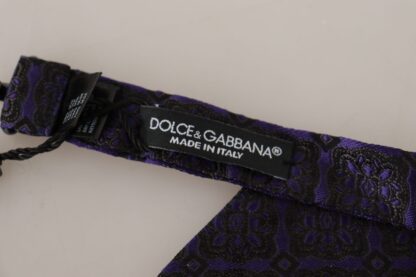 Dolce & Gabbana - Elegant Blue Geometric Silk Bow Tie