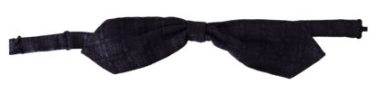 Dolce & Gabbana - Elegant Blue Geometric Silk Bow Tie