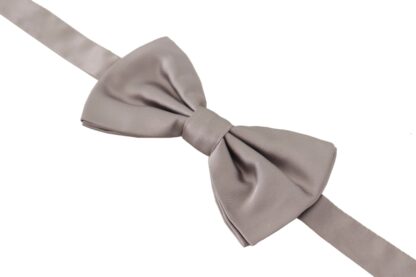 Dolce & Gabbana - Elegant Gray Silk Tied Bow Tie