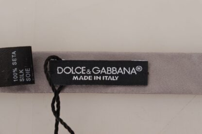 Dolce & Gabbana - Elegant Gray Silk Tied Bow Tie